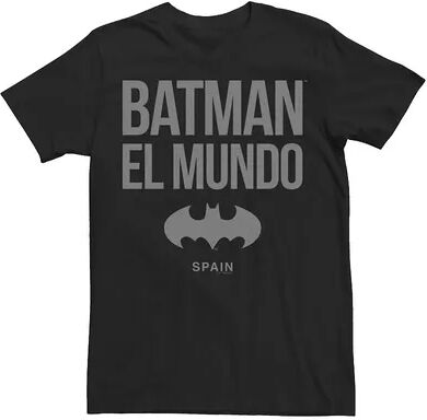 Licensed Character Men's Batman: El Mundo Spain Icon Logo Tee, Size: XL, Black