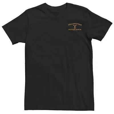 Licensed Character Men's Yellowstone Dutton Ranch Brand Left Chest Tee, Size: XL, Black