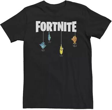 Licensed Character Big & Tall Fortnite Fishing Lures Logo Tee, Men's, Size: 3XL Tall, Black