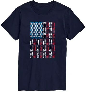 Licensed Character Men's Grill Tools USA Flag Tee, Size: XS, Blue