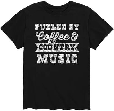 Licensed Character Men's Fueled By Coffee Country Music Tee, Size: XXL, Black