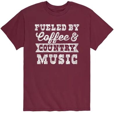 Licensed Character Men's Fueled By Coffee Country Music Tee, Size: XXL, Red