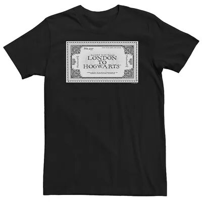 Licensed Character Big & Tall Harry Potter Deathly Hallows 2 Ticket London To Hogwarts Tee, Men's, Size: 4XL, Black