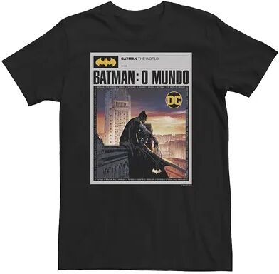 DC Comics Big & Tall DC Comics Batman: The World Mexico News Poster Tee, Men's, Size: XL Tall, Black