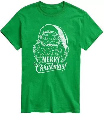 License Big & Tall Vintage Santa Christmas Tee, Men's, Size: 4XL Tall, Green