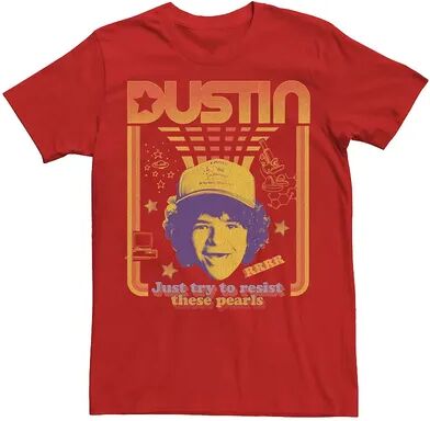 Licensed Character Men's Netflix Stranger Things Dustin Tee, Size: XXL, Red