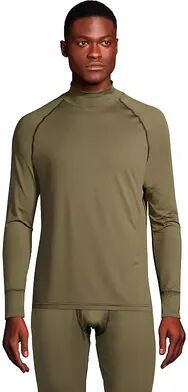 Lands' End Men's Lands' End Stretch Thermaskin Long Underwear Mockneck Base Layer Top, Size: Large, Green