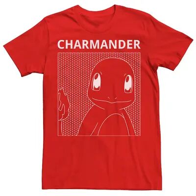 Licensed Character Men's Pokémon Charmander Silhouette Comic Box 2 Tee, Size: Small, Red