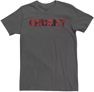 Licensed Character Men's Chucky Red Text Good Guys Doll Fill Tee, Size: Medium, Grey