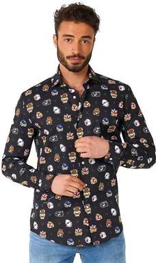 OppoSuits Men's OppoSuits Pokémon Shirt, Size: Medium, Black