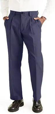 Dockers Men's Dockers Stretch Easy Khaki Classic-Fit Pleated Pants, Size: 34X34, Blue