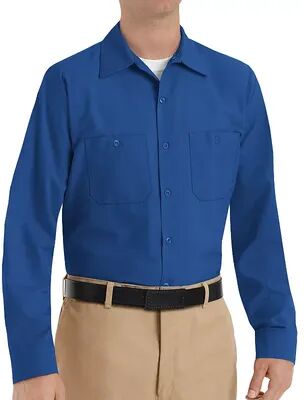 Red Kap Men's Red Kap Classic-Fit Industrial Button-Down Work Shirt, Size: Small, Blue