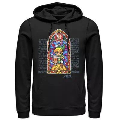 Licensed Character Men's Legend Of Zelda Link Stained Glass Window Pullover Hoodie, Size: Medium, Black