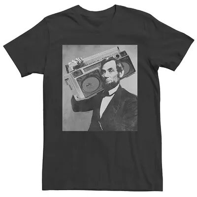 Licensed Character Men's Abe Lincoln Vintage Boom Box Graphic Tee, Size: Large, Black