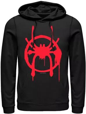 Marvel Men's Marvel Spiderverse Miles Symbol Tag Graphic Hoodie, Size: Small, Black