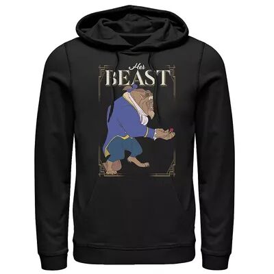 Disney Men's Disney Beauty & The Beast Her Beast Pullover Hoodie, Size: XL, Black