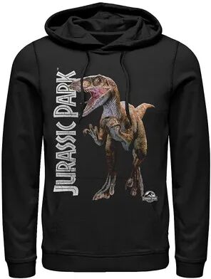 Licensed Character Men's Jurassic Park Velociraptor Full Body Graphic Hoodie, Size: XXL, Black