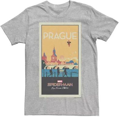 Marvel Men's Marvel Spider-Man Far From Home Prague Abstract Movie Poster Graphic Tee, Size: XXL, Med Grey