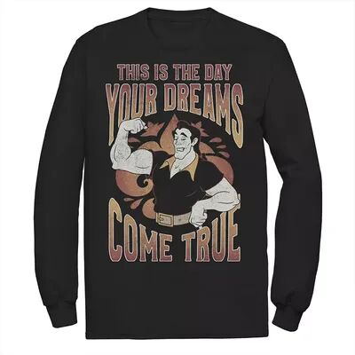 Disney Men's Disney Villains Beauty & the Beast Gaston The Day Your Dreams Come True Long Sleeve Tee, Size: Small, Black