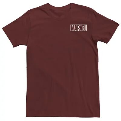 Marvel Men's Marvel Comic Logo Simple White Box Tee, Size: Small, Red