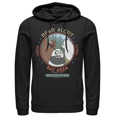 Licensed Character Men's Cartoon Network We Bare Bears Bay Area Bear Alert Circle Hoodie, Size: XL, Black