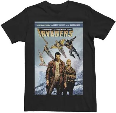 Licensed Character Men's Marvel Invaders The Secret History Of Namor Comic Book Cover Tee, Size: Small, Black