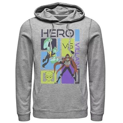 Licensed Character Men's Ben 10 Hero Vs Villain Hoodie, Size: XXL, Med Grey