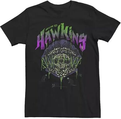 Licensed Character Men's Netflix Stranger Things Demogorgon Welcome To Hawkins Tee, Size: Medium, Black