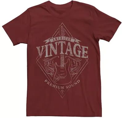 Licensed Character Men's American Vintage Guitar Premiun Sounds Tee, Size: Small, Red