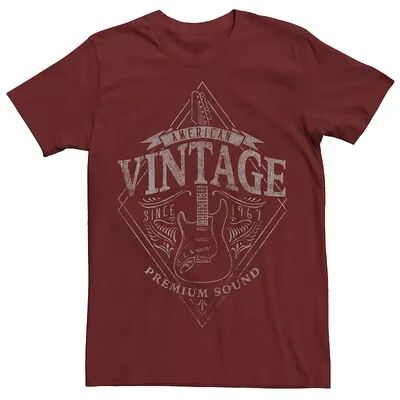 Licensed Character Men's American Vintage Guitar Premiun Sounds Tee, Size: Large, Red