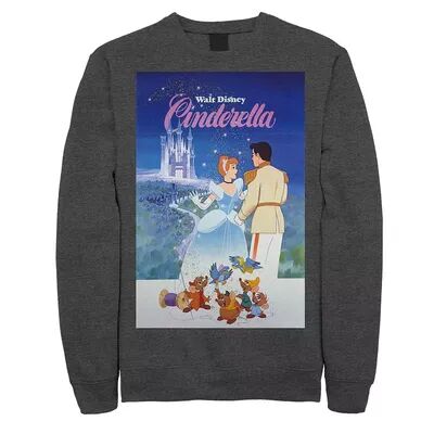 Disney Men's Disney Cinderella Classic Vintage Movie Poster Sweatshirt, Size: Small, Dark Grey