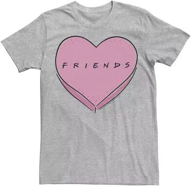 Licensed Character Men's Friends Valentine's Day Candy Heart Logo Tee, Size: XXL, Med Grey