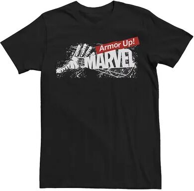 Marvel Men's Marvel Iron Man Armor Up! Arc Beam Logo Tee, Size: 3XL, Black