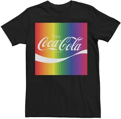 Licensed Character Adult Coca-Cola Pride Rainbow Spectrum Logo Box Up Tee, Men's, Size: Large, Black