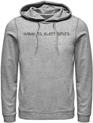 Licensed Character Men's Netflix Stranger Things Hawkins Electronics Logo Hoodie, Size: Medium, Med Grey