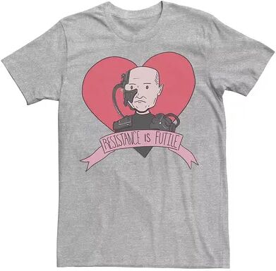 Licensed Character Men's Star Trek Next Generation Valentine's Day Resist Tee, Size: XXL, Med Grey