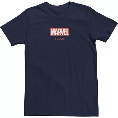 Licensed Character Men's Marvel Logo And Legal Line Tee, Size: Large, Blue