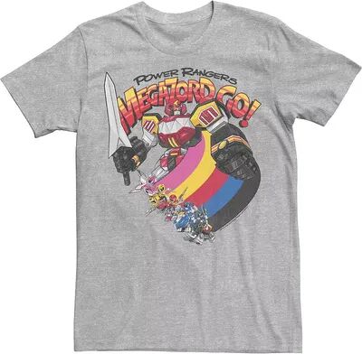 Licensed Character Men's Power Rangers Megazord Go Portrait Tee, Size: 3XL, Med Grey