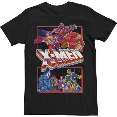 Licensed Character Big & Tall Marvel X-Men Retro Video Game Logo Panels Tee, Men's, Size: 4XL Tall, Black