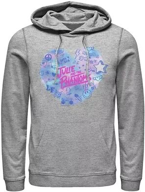 Licensed Character Men's Julie And The Phantoms Airbrush Heart Logo Hoodie, Size: XL, Med Grey