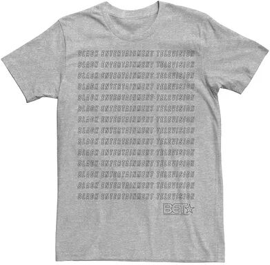 Licensed Character Men's BET Black Entertainment Television Text Stack Logo Tee, Size: Medium, Med Grey