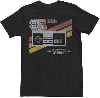 Licensed Character Big & Tall Nintendo NES Controller Retro Stripe '85 Tee, Men's, Size: 5XL, Black