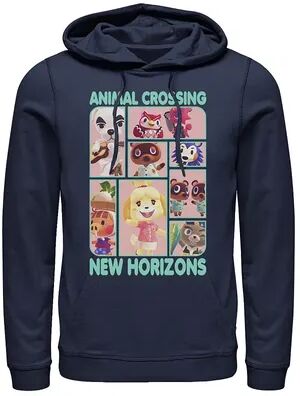 Licensed Character Men's Animal Crossing New Horizons Group Box Up Hoodie, Size: Small, Blue