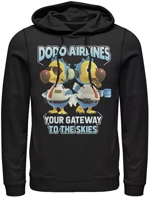 Licensed Character Men's Animal Crossing Dodo Airlines Your Gateway To The Skies Hoodie, Size: Small, Black