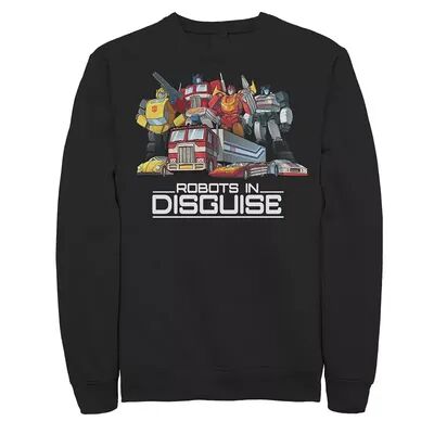 Licensed Character Men's Transformers Group Shots Robots In Disguise Sweatshirt, Size: Large, Black