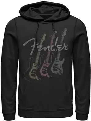 Licensed Character Men's Fender Stacked Guitar Faded Logo Hoodie, Size: XXL, Black