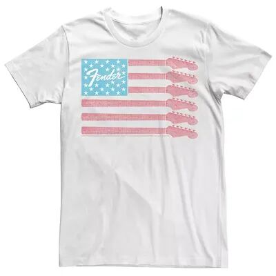 Licensed Character Men's Fender Guitar Flag Americana Rock Tee, Size: XXL, White