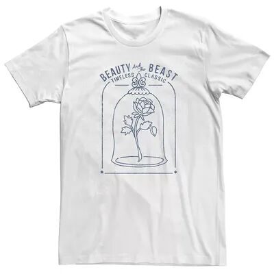 Disney Big & Tall Disney Beauty And The Beast Classic Rose Glass Tee, Men's, Size: LT, White