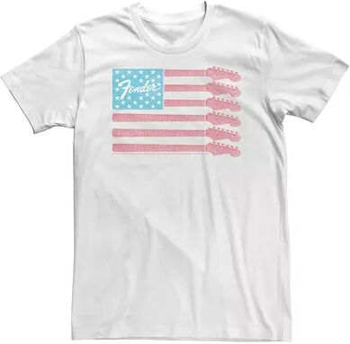 Licensed Character Big & Tall Fender Guitar American Flag Tee, Men's, Size: 3XL Tall, White