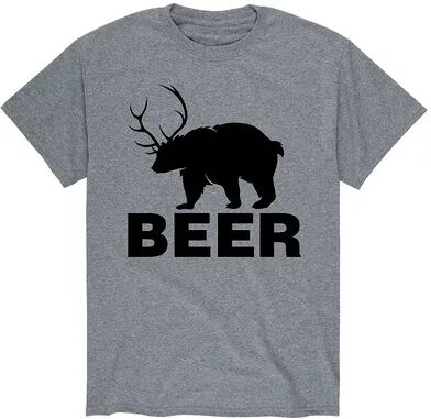 Licensed Character Men's Hunting Beer Bear Tee, Size: Small, Grey